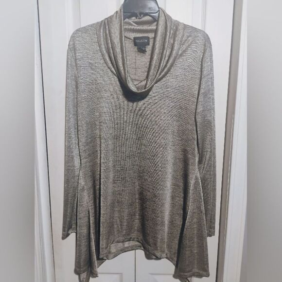 Focus 2000 Gray Blouse Relaxed Fit - Picture 1 of 10